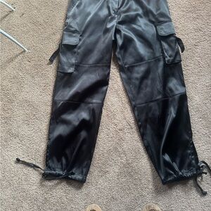 Theory Black Satin Trousers